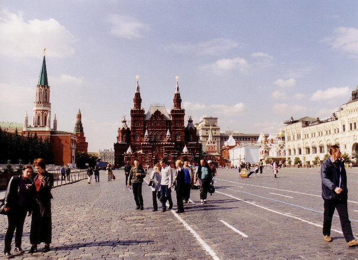 Red Square, with G.U.M. on the right and the Kremlin on the left